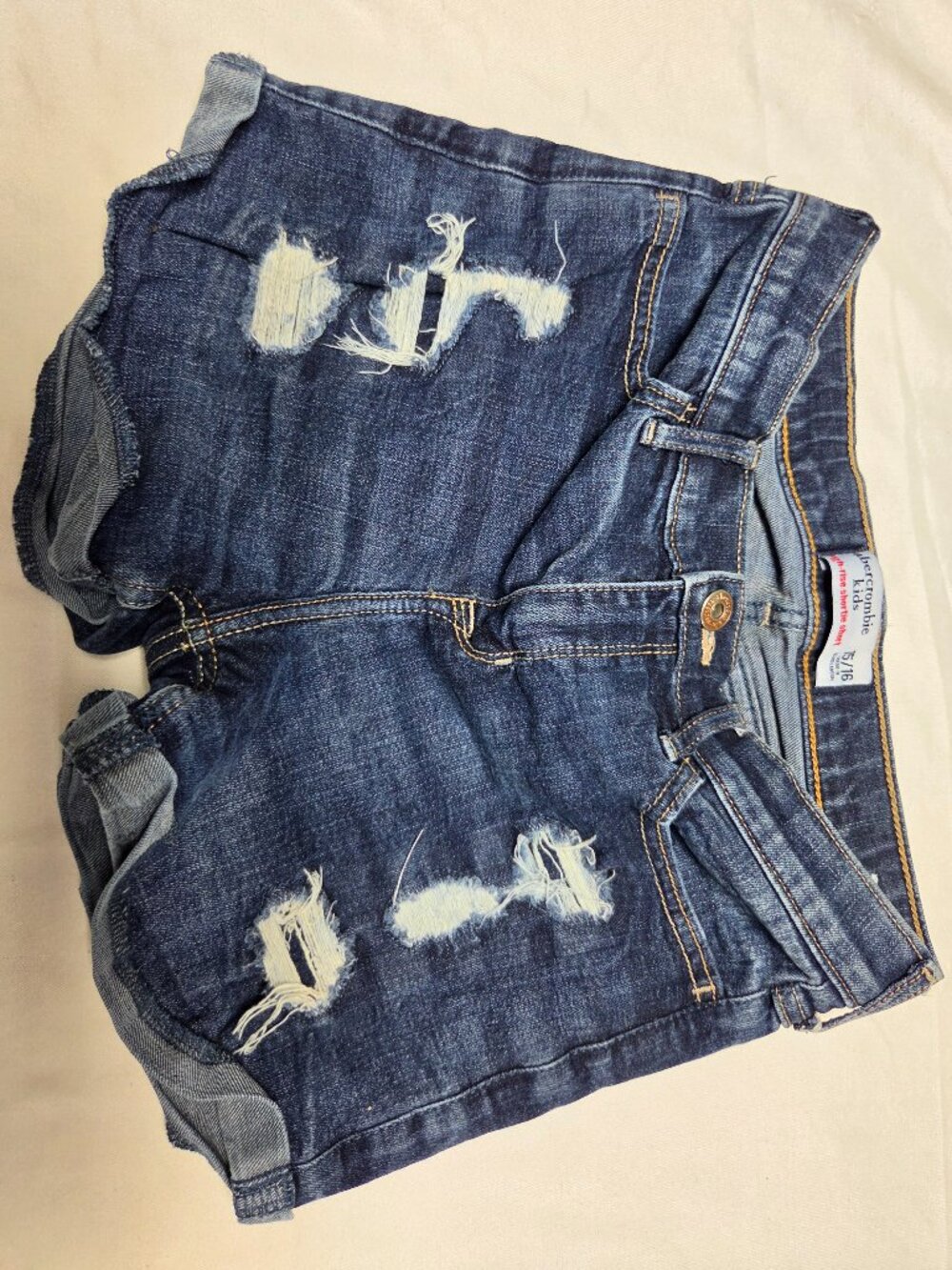 Abercrombie Kids High-Rise Shortie Denim Shorts Size 15/16 Reg